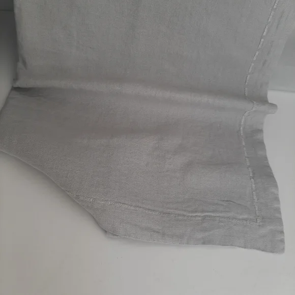 Matouk Thea 100% Linen King Duvet Cover and 2 Euro Shams Pool Gray - Picture 8 of 13